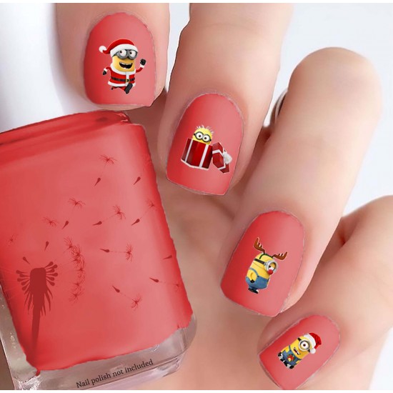 Yellow Henchman Christmas Nail Decals