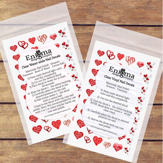 Valentine's Day Hearts Nail Decals