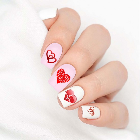 Valentine's Day Hearts Nail Decals
