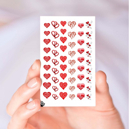 Valentine's Day Hearts Nail Decals