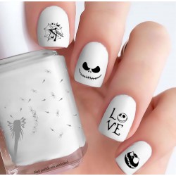 The Nightmare brfore Christmas Black & White Nail Decals