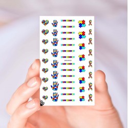 Autism Awareness Nail Decals Stickers Art Designs Nail Decorations Autism Support Accessories