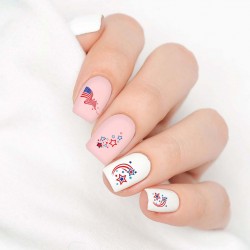 Patriotic Flags & Stars Nail Decals