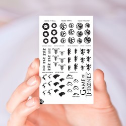 Game of Thrones Black & White Nail Decals
