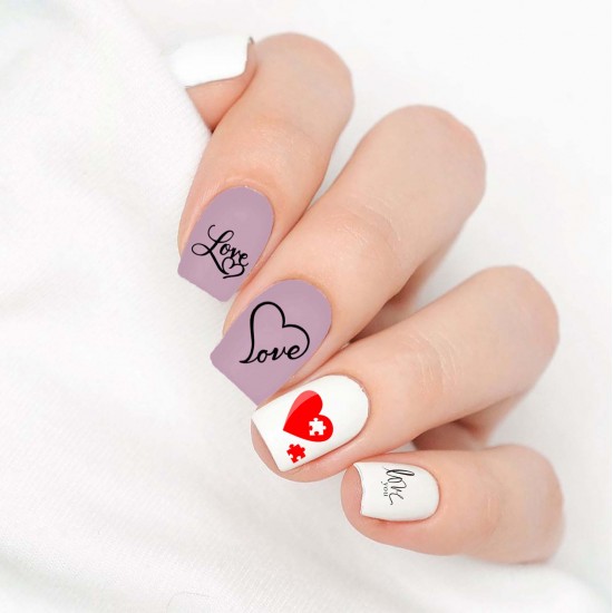 Valentine's Day Love Nail Decals