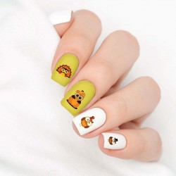 Owl Thanksgiving Nail Decals