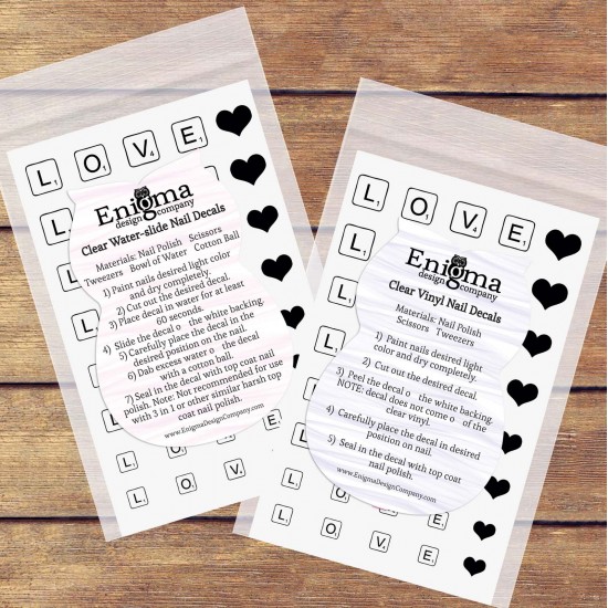 Scrabble Love Vol I Nail Decals