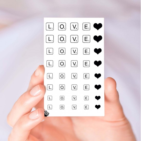 Scrabble Love Vol I Nail Decals