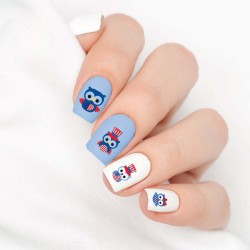 Owl Patriotic Nail Decals