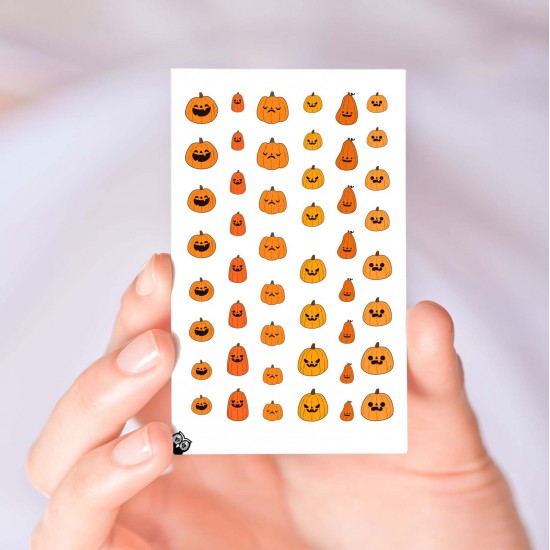 Halloween Jack O'lantern Full Color Nail Decals