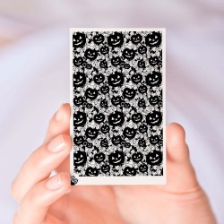 Halloween Black & White Pumpkin Lace Nail Decals