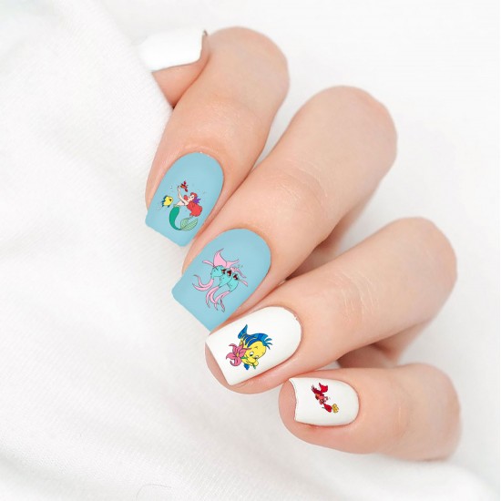 Little Mermaid Character Nail Decals 