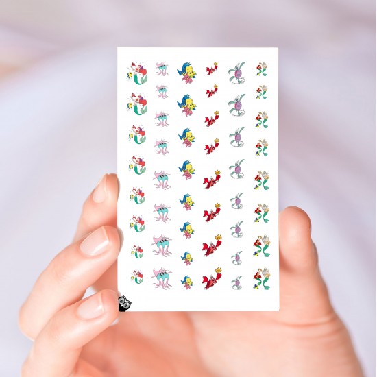 Little Mermaid Character Nail Decals 