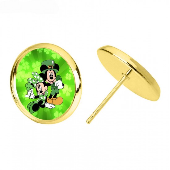 Mickey & Minnie St Patrick's Day Earrings