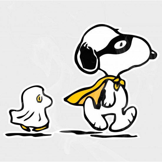 Peanuts Snoopy & Woodstock Halloween Ghosts Static Cling Decal 