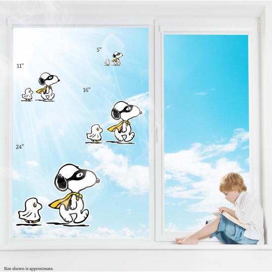 Peanuts Snoopy & Woodstock Halloween Ghosts Static Cling Decal 