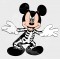 Mickey Halloween Skeleton Static Cling Decal