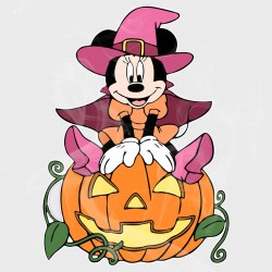 Minnie Halloween Witch Static Cling Decal