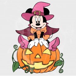 Minnie Halloween Witch Static Cling Decal