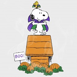 Peanuts Snoopy & Woodstock Halloween Vampires Static Cling Decal 