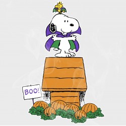 Peanuts Snoopy & Woodstock Halloween Vampires Static Cling Decal 