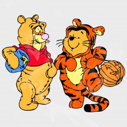 Pooh & Tigger Halloween Switch Static Cling Decal