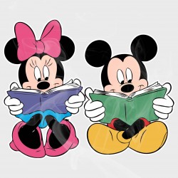 Mickey & Minnie Reading Back to School Static Cling Decal 