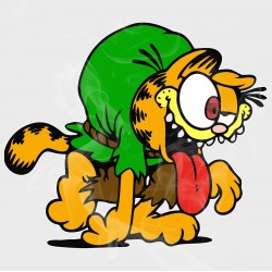 Garfield in Hunchback Halloween Costume Static Cling Decal 