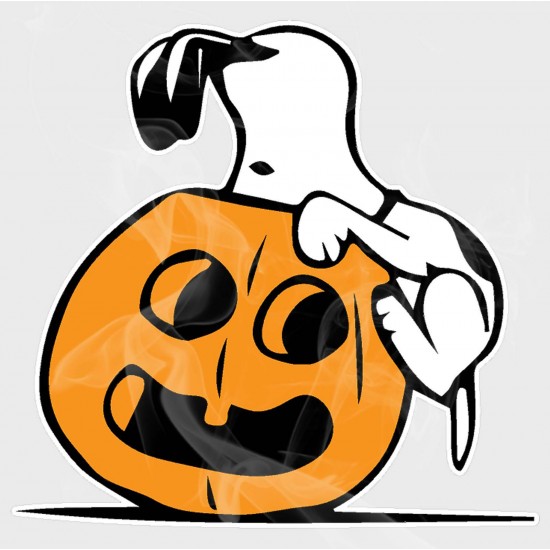 Peanuts Snoopy Peeking in Pumpkin Halloween Static Cling Decal 