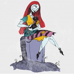 The Nightmare before Christmas Sally on Headstone Static Cling Decal 
