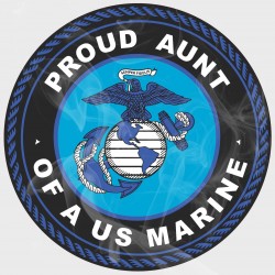 USMC Proud Marine Aunt Static Cling Decal (Multiple Colors Available)