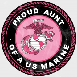 USMC Proud Marine Aunt Vinyl Iron-On Decal (Multiple Colors Available)