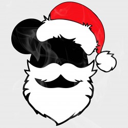 Mickey Santa Christmas Head - Vol I Static Cling Decal 