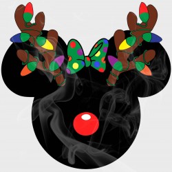 Minnie Christmas Reindeer Head Static Cling Decal