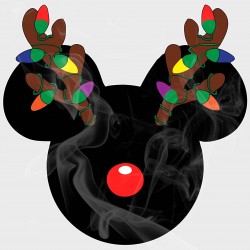 Mickey Christmas Reindeer Head Static Cling Decal 