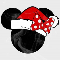 Minnie Santa Christmas Head Static Cling Decal