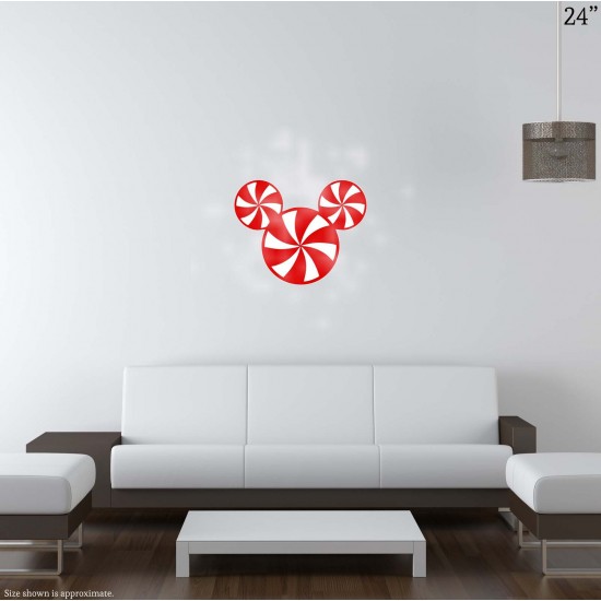 Mickey Christmas Candy Head Vinyl Decal 