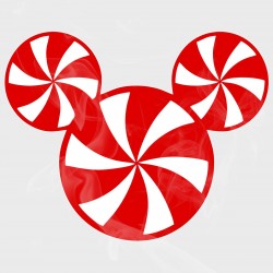 Mickey Christmas Candy Head Static Cling Decal 