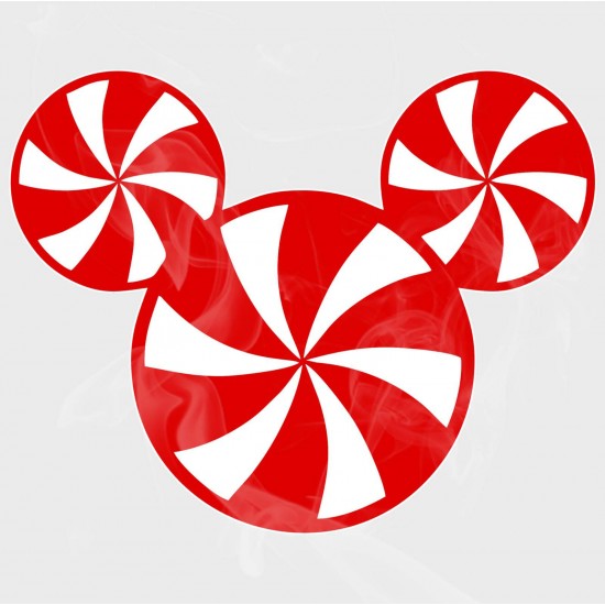 Mickey Christmas Candy Head Vinyl Iron-On Decal 