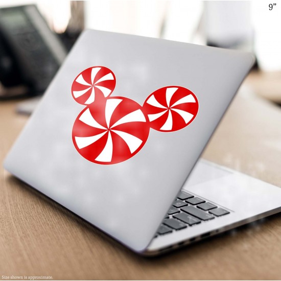 Mickey Christmas Candy Head Vinyl Decal 
