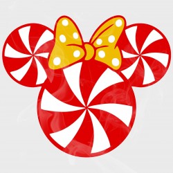 Minnie Christmas Candy Head Static Cling Decal