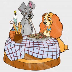 Lady & the Tramp Static Cling Decal 