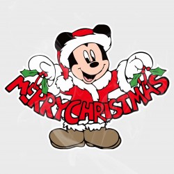 Mickey Merry Christmas Static Cling Decal 
