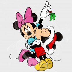 Mickey & Minnie Christmas Mistletoe Static Cling Decal
