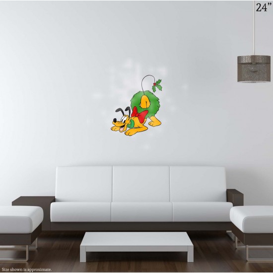 Pluto Christmas Wreath Vinyl Decal
