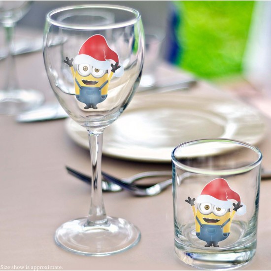 Minion in Christmas Santa Hat Vinyl Decal 