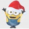 Minion in Christmas Santa Hat Vinyl Decal 