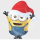 Minion in Christmas Santa Hat Vinyl Decal 