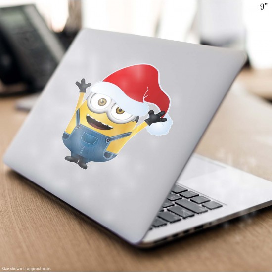 Minion in Christmas Santa Hat Vinyl Decal 