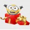 Minion Christmas Present Vinyl Iron-On Decal 